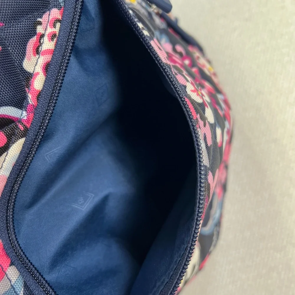 Vera Bradley Quilted Lighten Up Backpack Indiana Blossoms Navy Floral Laptop Ret